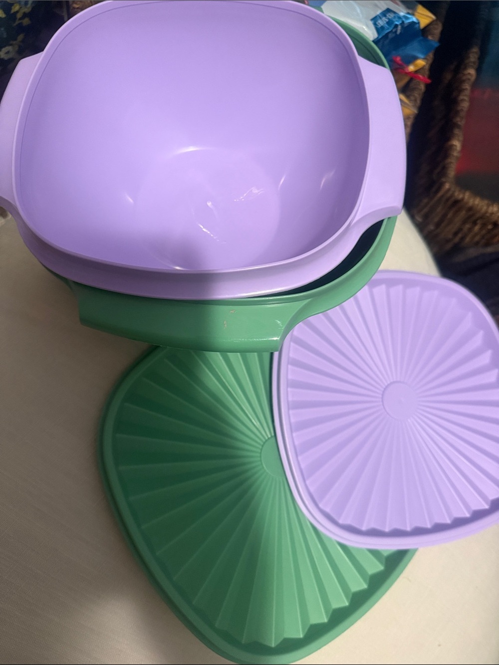 Tupperware heritage Bowls - Lavender &green  heritage bowls 2